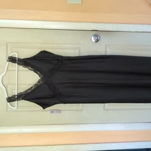 Abercrombie and Fitch XLP Black Maxi Lace & Satin dress